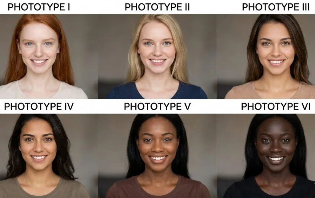 Fototyp Fitzpatrick Examples Phototypes cutanés en 2026 | Dr Rousseau