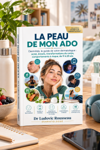 Couverture du livre La peau de mon ado, DermAdo, du Dr Ludovic Rousseau
